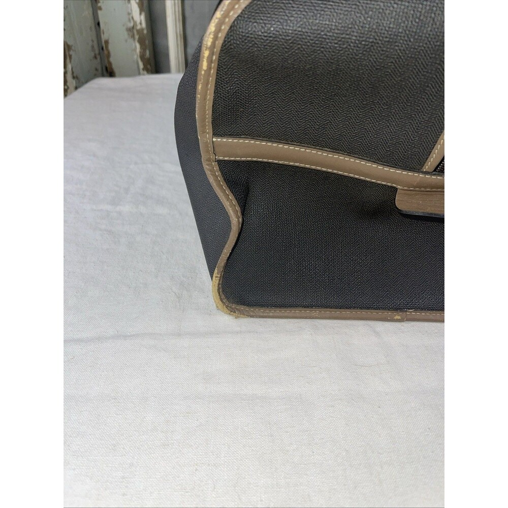 Dunhill Boston Travel Weekender Duffle Bag Coated Canvas Brown Leather Trim - Picture 10 of 12